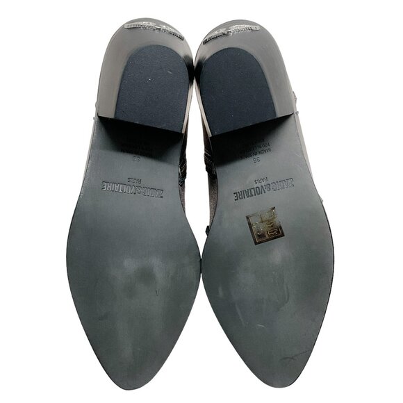 Zadig & Voltaire Silver Metallic Booties with Star Studs - Picture 6 of 6